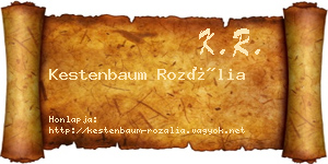 Kestenbaum Rozália névjegykártya
